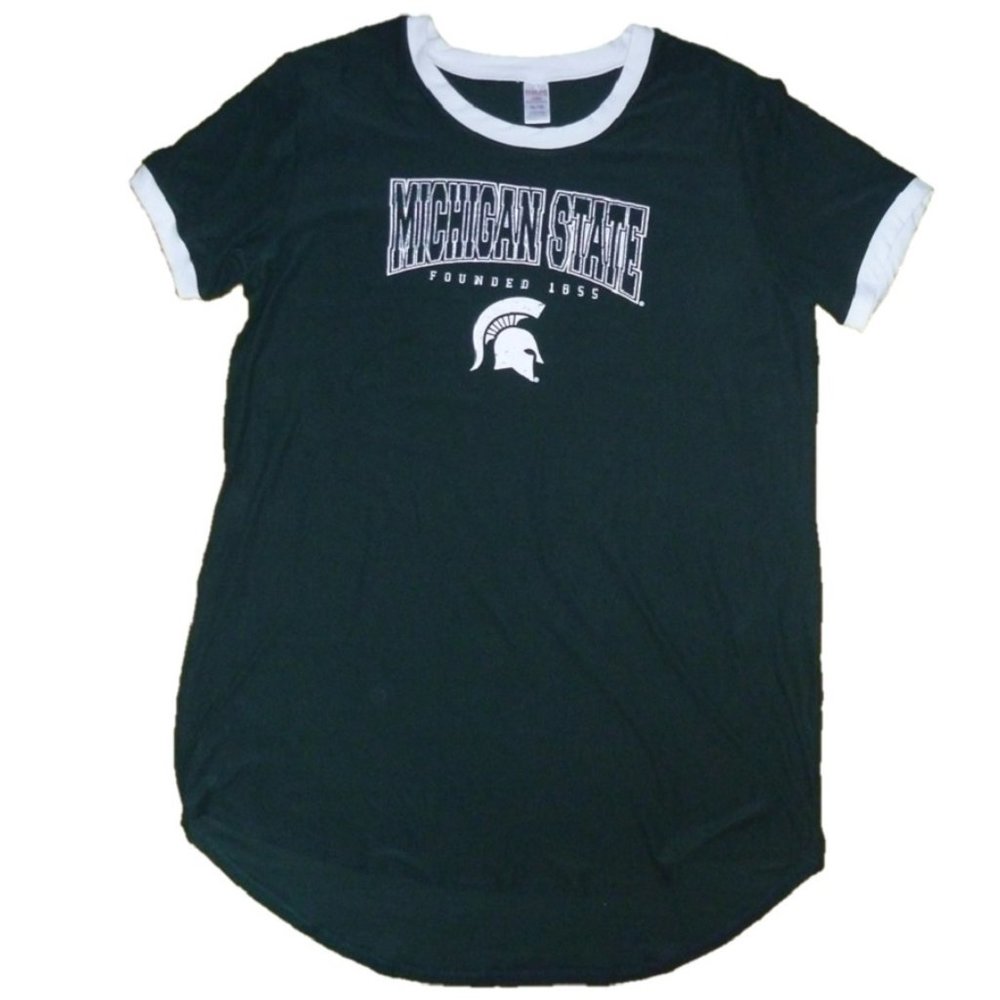 Womens MICHIGAN STATE Spartans Short Sleeve Nightgown Sleep Shirt Size XL  NWT